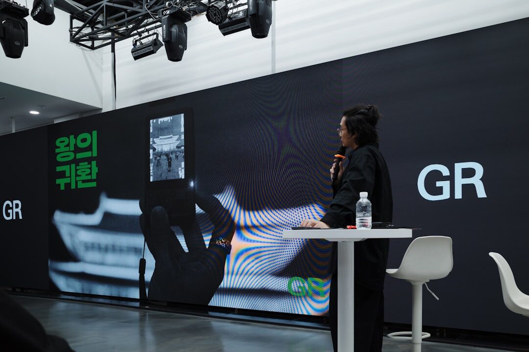 woman presenting in conference