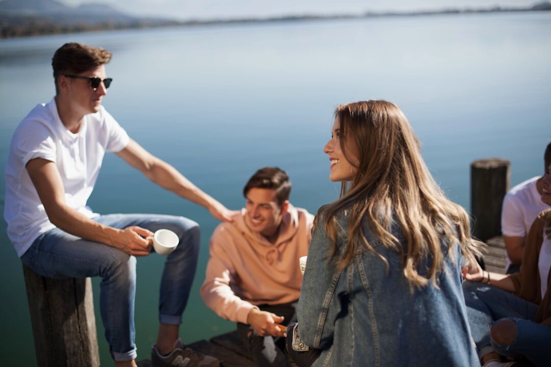 group of friends talking